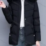 Wholesale Women's Casual Fuzzy Hood Zipper Front Pockets Thermal Lined Puffer Coat 2038# preview