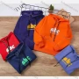 Wholesale Boy's Casual Drawstring Letter Graphic Long Sleeve Kangaroo Pocket Hoodie s2304# preview