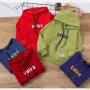 Wholesale Boy's Casual Drawstring Letter Graphic Long Sleeve Kangaroo Pocket Hoodie s2305# preview