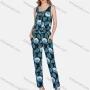 Wholesale Women's Casual High Waist Leaf Zip Front Jumpsuit 2047# preview