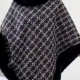 Women's Fashion Causal Fuzzy Collar Thermal Plaid Cape Black Clothing Wholesale Market -LIUHUA