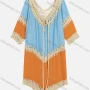 Wholesale Women's Casual Hollow Out Colorblock Tie Front Cover Up Cardigan 2299# preview