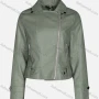Wholesale Women's Fashion Slim Fit Collared Zipper Crop Leather Biker Jackets 7801# preview