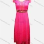 Wholesale Women's Vintage Crew Neck Cap Sleeve Striped Polka Dot Maxi Dress preview