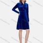 Wholesale Women's Elegant Tie Neck Long Sleeve High Waist Golden Velvet Short Dress 5013A# preview