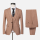 Men's Formal Lapel One Button Plaid Blazer & Waistcoat & Pants 3-piece Suit Set Brown Clothing Wholesale Market -LIUHUA