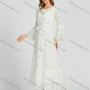 Wholesale Women's Casual Allover Floral Print Ruched Ruffle Hem Ruffle Sleeve Maxi Dress With Belt M0229# preview