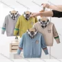 Wholesale Boy's Casual 2-in-1 Long Sleeve Collared Sweater 53142# preview