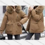 Wholesale Women's Casual Fuzzy Hood Zipper Front Pockets Thermal Lined Parka Coat preview
