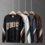 Wholesale Men's Casual Splicing Colorblock Letter Graphic Long Sleeve Round Neck Sweatshirt P62# preview