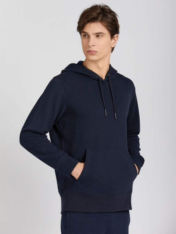 Men's Casual Plain Long Sleeve Drawstring Pullover Hoodie With Kangaroo Pocket 8889A#, Clothing Wholesale Market -LIUHUA, All Categories
