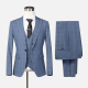 Men's Formal Lapel One Button Plaid Blazer & Waistcoat & Pants 3-piece Suit Set Blue Clothing Wholesale Market -LIUHUA