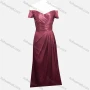 Wholesale Women's Elegant Plain Off Shoulder Ruched Maxi Evening Dress preview