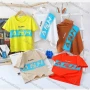 Wholesale Boy's Casual Letter Print 100% Cotton Round Neck Short Sleeve Tee preview