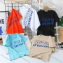 Wholesale Boy's Casual Letter Print 100% Cotton Round Neck Short Sleeve Tee preview