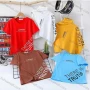 Wholesale Boy's Casual Letter Print 100% Cotton Round Neck Short Sleeve Tee preview