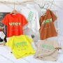 Wholesale Boy's Casual Letter Print 100% Cotton Round Neck Short Sleeve Tee preview