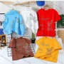 Wholesale Boy's Casual Cartoon Print 100% Cotton Round Neck Short Sleeve Tee preview