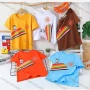Wholesale Boy's Casual Cartoon Print 100% Cotton Round Neck Short Sleeve Tee preview