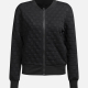 Women's Casual Mock Neck Long Sleeve Waffle Zip Plain Jacket 6880# Black Clothing Wholesale Market -LIUHUA