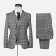 Men's Formal Lapel Single Breasted Plaid Blazer & Waistcoat & Pants 3-piece Suit Set Gray Clothing Wholesale Market -LIUHUA