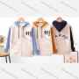 Wholesale Kid's Casual Zipper Drawstring Long Sleeve Hooded Fleece Sweater 1805# preview