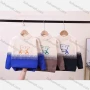 Wholesale Kid's Casual Mock Neck Cartoon Colorblock Long Sleeve Fleece Sweater 1018# preview