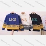 Wholesale Kid's Casual Mock Neck Letter Colorblock Long Sleeve Fleece Sweater 1020# preview