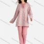 Wholesale Women's Embroidery Collared Allover Floral Print Long Sleeve Lounge Pajama 2 Piece Set preview