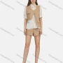Wholesale Women's Plain One Button Asymmetrical Waistcoat & Shorts 2 Piece Set preview