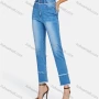 Wholesale Women's Casual Multiple Pockets Frayed Raw Trim Wash Slim Fit Jeans preview