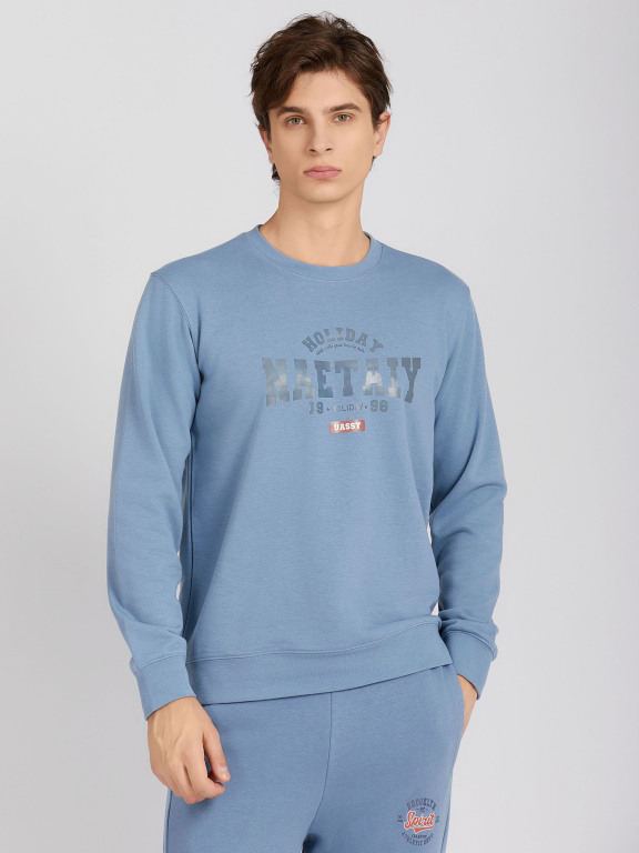 Men's Casual Crew Neck Long Sleeve Letter Sweatshirt 8218#, Clothing Wholesale Market -LIUHUA, All Categories