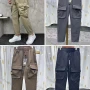 Wholesale Men's Casual Plain Multiple Pockets Drawstring Elastic Waist Cargo Pants 5290# preview