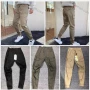 Wholesale Men's Casual Plain Flap Pockets Drawstring Elastic Waist Cargo Pants 6913# preview