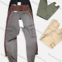 Wholesale Men's Casual Plain Multiple Pockets Drawstring Elastic Waist Cargo Pants 6928# preview