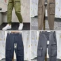 Wholesale Men's Casual Plain Multiple Pockets Drawstring Elastic Waist Cargo Pants 6951# preview