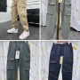 Wholesale Men's Casual Plain Flap Pockets Drawstring Elastic Waist Cargo Pants 6953# preview