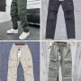 Wholesale Men's Casual Plain Flap Pockets Drawstring Elastic Waist Cargo Pants 6955# preview