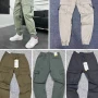 Wholesale Men's Casual Plain Flap Pockets Drawstring Elastic Waist Cargo Pants 6957# preview