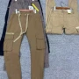 Wholesale Men's Casual Plain Multiple Pockets Drawstring Elastic Waist Cargo Pants 7305# preview
