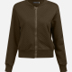 Women's Casual Mock Neck Long Sleeve Zip Waffle Plain Jacket 6376# Brown Clothing Wholesale Market -LIUHUA