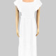 Women's Elegant Ruffle Trim Short Sleeve Shirred Maxi Dress CY151# White Clothing Wholesale Market -LIUHUA