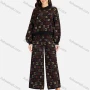 Wholesale Women's Casual Polka Dot Mock Neck Crop Knit Blouse 2-piece Set A494&A495# preview