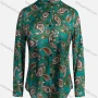 Wholesale Women's Vintage Long Sleeve Paisley Pattern Button Down Shirt 23073# preview