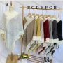 Wholesale Women's Fashion Causal V Neck Mesh Splicing Color Tassel Cape preview