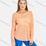 Wholesale Women's Sporty Plain Semi-sheer Extra Long Sleeve Curved Hem Tee 3045# preview