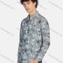 Wholesale Men's Casual Floral Print Long Sleeve Shirt 1706# preview