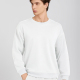Men's Casual Plain Crew Neck Long Sleeve Sweatshirt 677# White Clothing Wholesale Market -LIUHUA