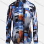Wholesale Women's Casual Long Sleeve Colorblock Collared Button Down Shirt 23074# preview