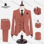 Wholesale Men's Formal Lapel Chain Decor Plain Pockets Blazer & Waistcoat & Pant 3 Pieces Suit Sets preview
